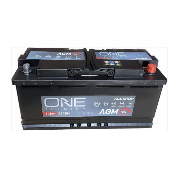 Baterie auto ONE PREMIUM AGM START&STOP 105Ah CLA1050 EN 910A 3 ANI GARANTIE