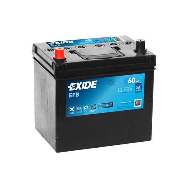 Baterie auto EXIDE EFB START&STOP 60Ah EL605 EN 600A