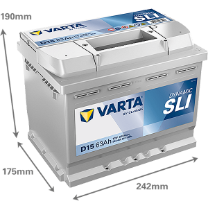 Baterie VARTA Dynamic SLI 63Ah D15 EN 610A (D15)