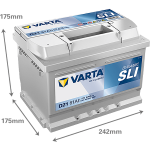 Baterie VARTA Dynamic SLI 61Ah D21 EN 600A (D21)
